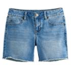 Girls 7-16 Mudd&reg; Midi Denim Boyfriend Shorts, Girl's, Size: 7, Med Blue