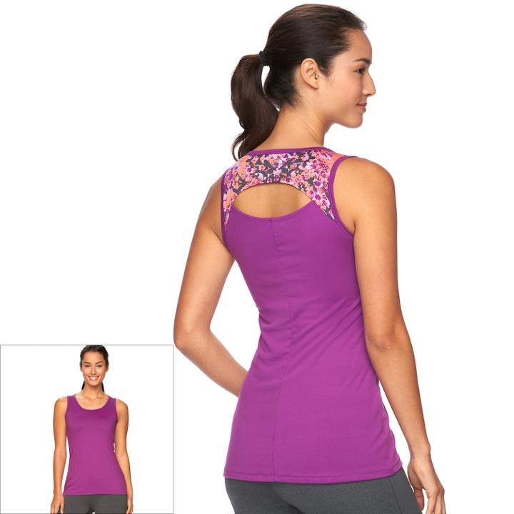 Women's Gaiam Strength Keyhole Yoga Tank, Size: Large, Purple Oth