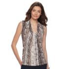 Women's Dana Buchman Knot-front Top, Size: Xl, Lt Beige