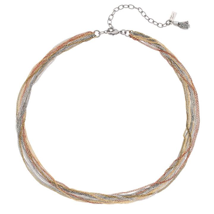 Simply Vera Vera Wang Tri-tone Multi Strand Chain Long Necklace, Women's, Multicolor
