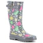 Western Chief Colorful Canisters Women's Waterproof Rain Boots, Size: 7, Med Grey