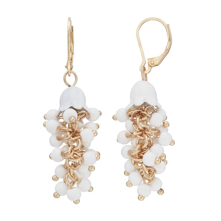 Dana Buchman Bell Linear Earrings, Women's, White