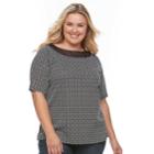 Plus Size Croft & Barrow&reg; Crochet Boatneck Tee, Women's, Size: 3xl, Oxford