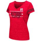 Juniors' Campus Heritage Rutgers Scarlet Knights Double Stag V-neck Tee, Women's, Size: Small, Red Other