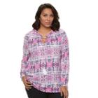 Plus Size Design 365 Tassel Peasant Top, Women's, Size: 2xl, Pink Ovrfl