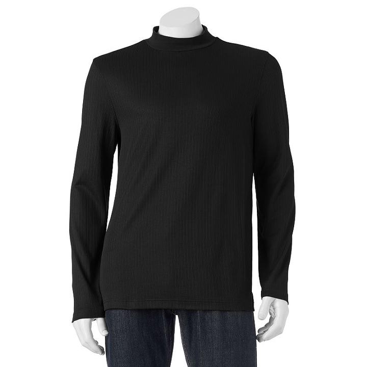 Men's Croft & Barrow&reg; Classic-fit Solid Mockneck Tee, Size: Small, Black