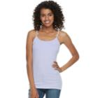 Juniors' So&reg; Scoopneck Satin-trim Cami Tank Top, Teens, Size: Small, Med Purple