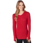 Women's Cuddl Duds Softwear Stretch Henley, Size: Xs, Red