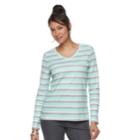 Women's Croft & Barrow&reg; Classic Long Sleeve V-neck Tee, Size: Xxl, Blue