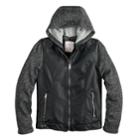 Girls 7-16 So&reg; Faux-leather Moto Hooded Lightweight Jacket, Size: 10-12, Black