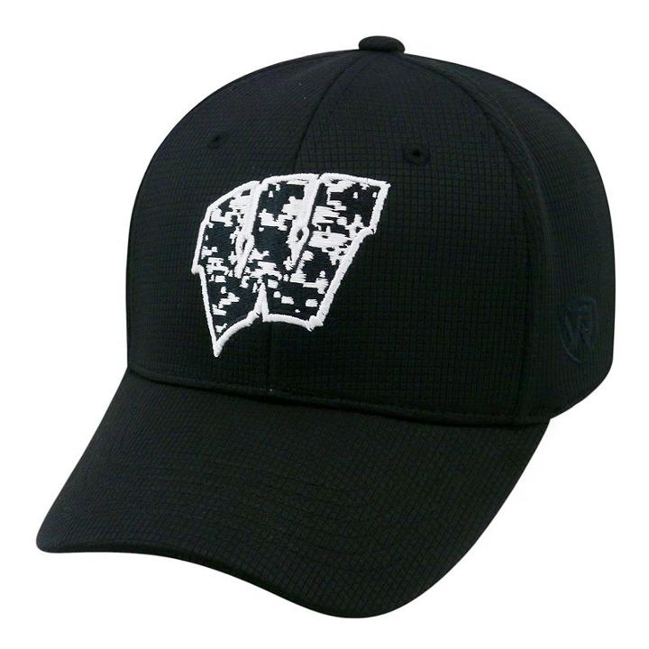 Adult Top Of The World Wisconsin Badgers Digi One-fit Cap, Black