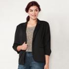 Plus Size Lc Lauren Conrad Fitted Ponte Blazer, Women's, Size: 2xl, Black