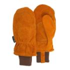 Men's Quietwear Split Leather Mittens, Size: Large, Brown Oth