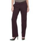 Women's Apt. 9&reg; Torie Satin Waistband Straight-leg Dress Pants, Size: 6, Purple