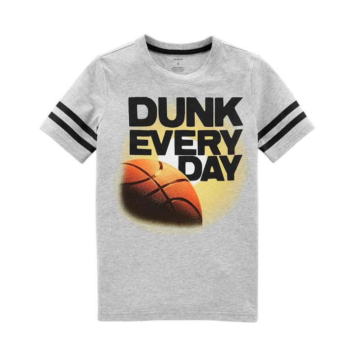 Boys 4-12 Carter's Striped Sporty Tee, Size: 4/5, Light Grey