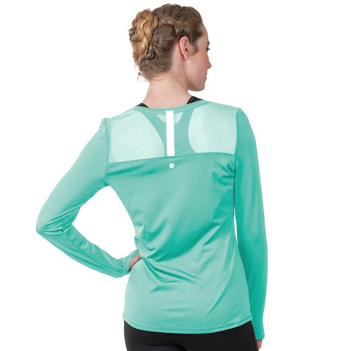 Women's Soybu Endurance Peek-a-boo Racerback Long Sleeve Tee, Size: Xxl, Lt Green