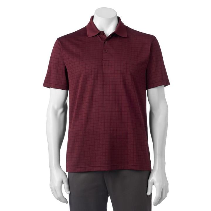 Big & Tall Haggar&reg; Classic-fit Windowpane Performance Polo, Men's, Size: Xxl Tall, Drk Purple
