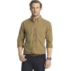 Men's Arrow Classic-fit Plaid Button-down Shirt, Size: Small, Yellow Oth
