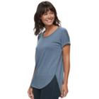 Women's Sonoma Goods For Life&trade; Roll Cuff French Terry Tee, Size: Xl, Dark Blue
