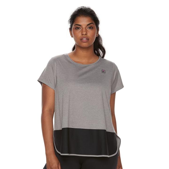 Plus Size Fila Sport&reg; Mesh Inset Short Sleeve Tee, Women's, Size: 1xl, Light Grey