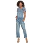 Juniors' American Rag Marlowe Denim Boyfriend Overalls, Size: 9, Blue