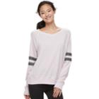 Juniors' So&reg; Varsity Striped Sweatshirt, Teens, Size: Large, Lt Purple