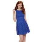Juniors' Speechless Open-back Lace Skater Dress, Teens, Size: 5, Red Overfl