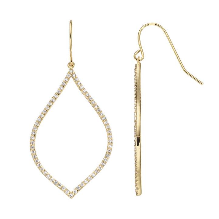 Fleur Cubic Zirconia Marquise Drop Earrings, Women's, Yellow
