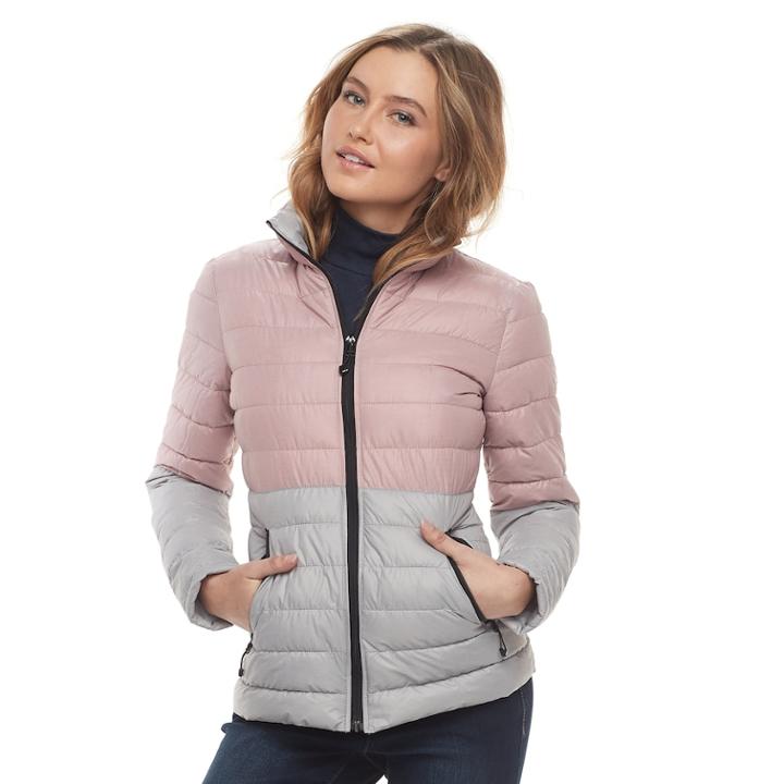 Women's Halitech Colorblock Packable Puffer Jacket, Size: Xl, Med Pink