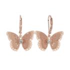Lc Lauren Conrad Butterfly Drop Earrings, Women's, Dark Pink