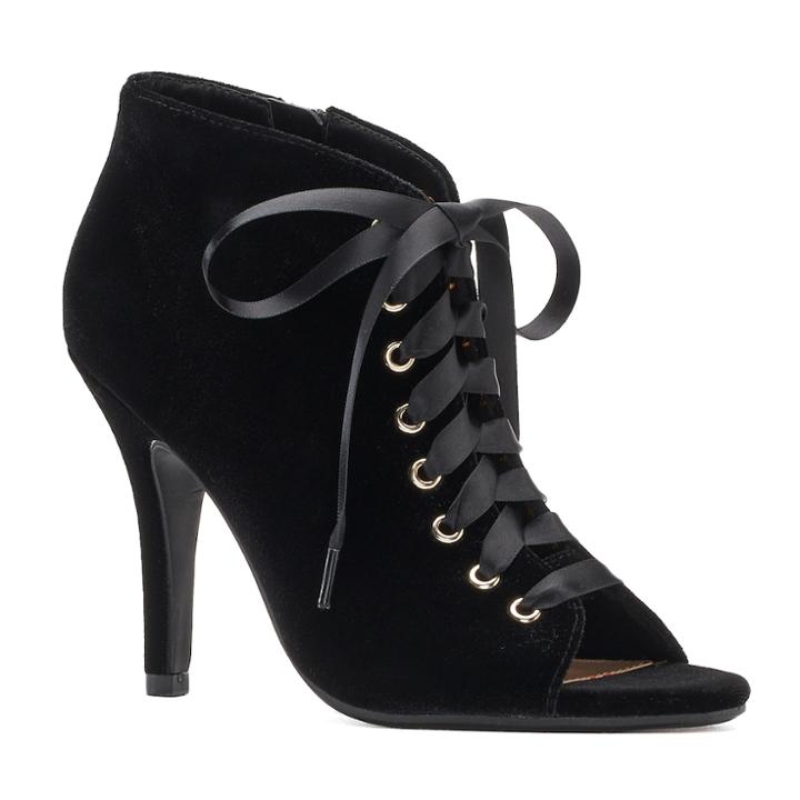 Lc Lauren Conrad Granite Women's Velvet High Heels, Size: 9.5, Black