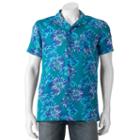 Men's Marc Anthony Slim-fit Tropical Button-down Shirt, Size: Large, Dark Blue