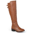 Journee Collection Chloe Women's Knee-high Riding Boots, Girl's, Size: 9 Wc, Med Brown