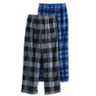 Boys 6-16 Cuddl Duds Fleece Plaid 2-pack Lounge Pants, Size: 10-12, Light Blue