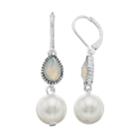 Napier Silver Double Drop Earring, Women's, White