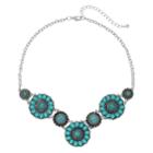 Simulated Turquoise Floral Statement Necklace, Women's, Turq/aqua