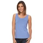 Women's Croft & Barrow&reg; Essential Scoopneck Tank, Size: Xl, Blue (navy)