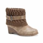 Muk Luks Deena Women's Water-resistant Wedge Boots, Girl's, Size: 6, Brown