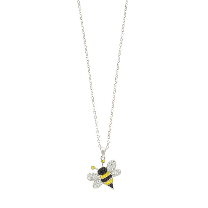 Silver Tone Bee Pendant Necklace, Women's, Size: 18, White