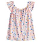 Girls 4-10 Jumping Beans&reg; Ruffle Shoulder Top, Size: 6, Brt Pink