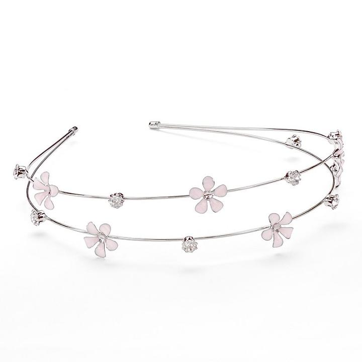 Mudd&reg; Flower Double Row Headband, Women's, Pink