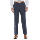 Men's Chaps Black Label Classic-fit Navy (blue) Wool-blend Stretch Flat-front Suit Pants, Size: 42x30