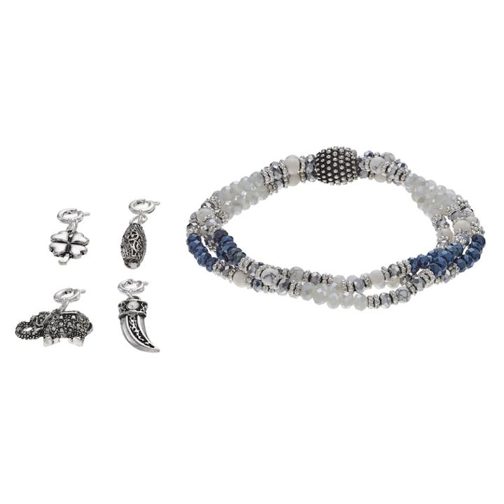 Believe In Clover, Elephant & Horn Charm Stretch Bracelet Set, Women's, Multicolor
