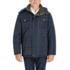Big & Tall Men's London Fog Towne Quilted Hooded Parka, Size: Xxl Tall, Blue (navy)
