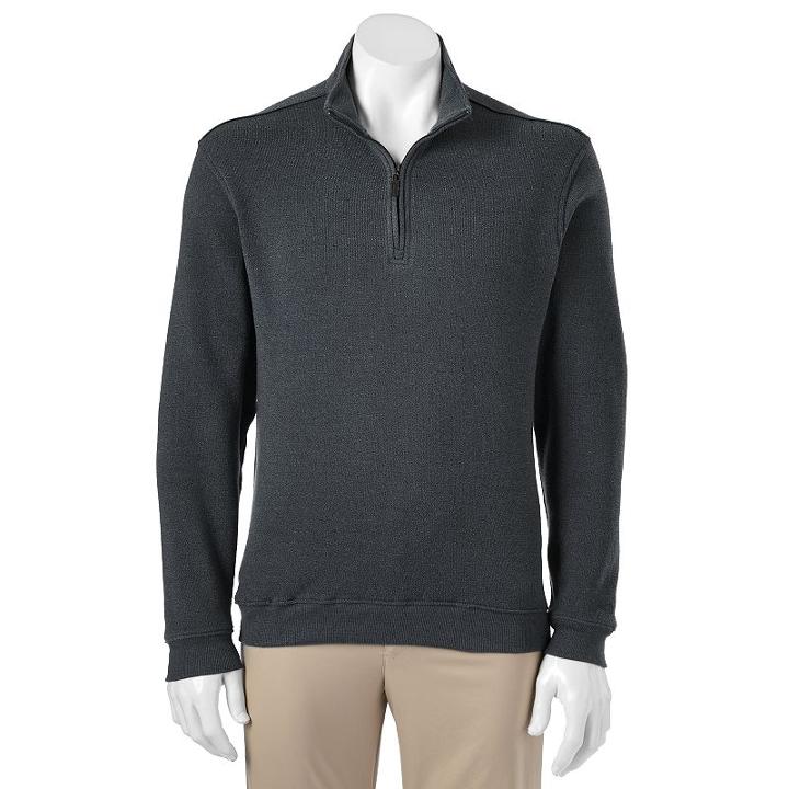 Men's Grand Slam Classic-fit Quarter-zip Golf Pullover, Size: Large, Oxford