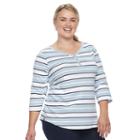 Plus Size Croft & Barrow&reg; Solid V-neck Tee, Women's, Size: 1xl, Light Blue
