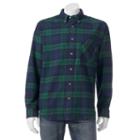 Men's Woolrich Classic-fit Plaid Flannel Button-down Shirt, Size: Xl, Dark Blue
