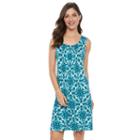 Women's Croft & Barrow&reg; Pintuck Fit & Flare Dress, Size: Xl, Turquoise/blue (turq/aqua)