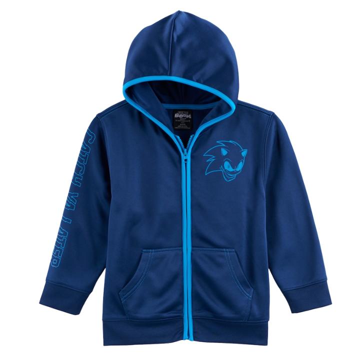 Boys 4-7 Sonic Catch Ya Later Zip Hoodie, Size: L(7), Blue (navy)