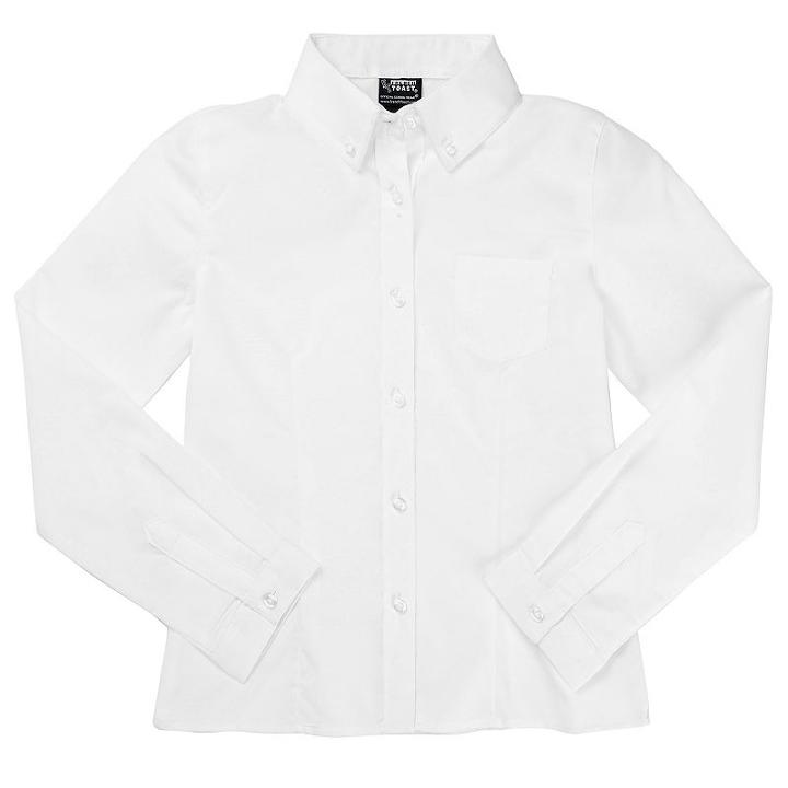 Girls 4-20 & Plus Size French Toast Long Sleeve School Uniform Oxford Top, Girl's, Size: 20 Plus, White